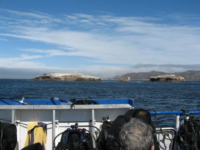 Gull island with Santa Cruz island in the background