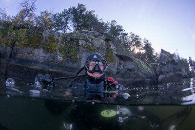 Jesse diving Jesse Island!