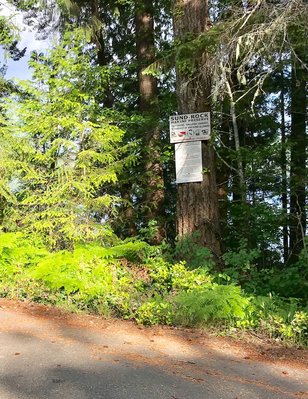 This is the signage that designate the parking/trail access you will see just after the &quot;Slow Vehicle Sign&quot;