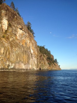 Dramatic cliff sides we got to dive under