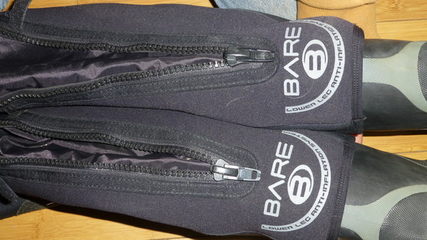 Picture of the gaiters on the bare drysuit