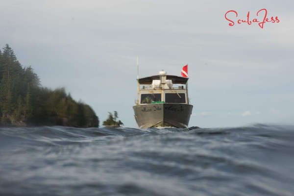 The Hurst Isle with 7 Tree Island in the background. My favorite dive boat! The elevator is the best thing ever!!!