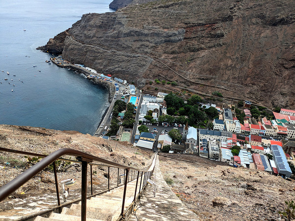 The top of 'Jacob's ladder' looking down into Jamestown.