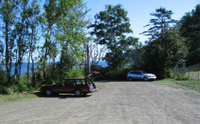 Parking Area. Beware of goats.